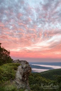 Sunrise in Shenandoah National Park on Hawksbill Mountain by Richard Lewis