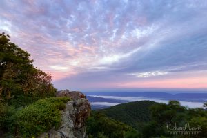 Dawn's Aftermath in Shenandoah National Park Hawksbill Mountain by Richard Lewis