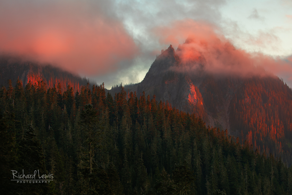 Sunset Fire In The Tatoosh Range Mt Rainier